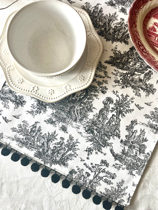 Black Toile Table Runner