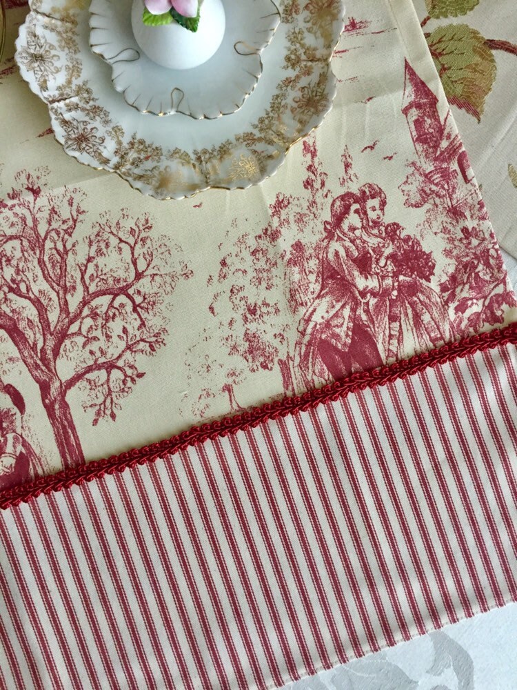 Stof Festin Red Toile Tea Towel