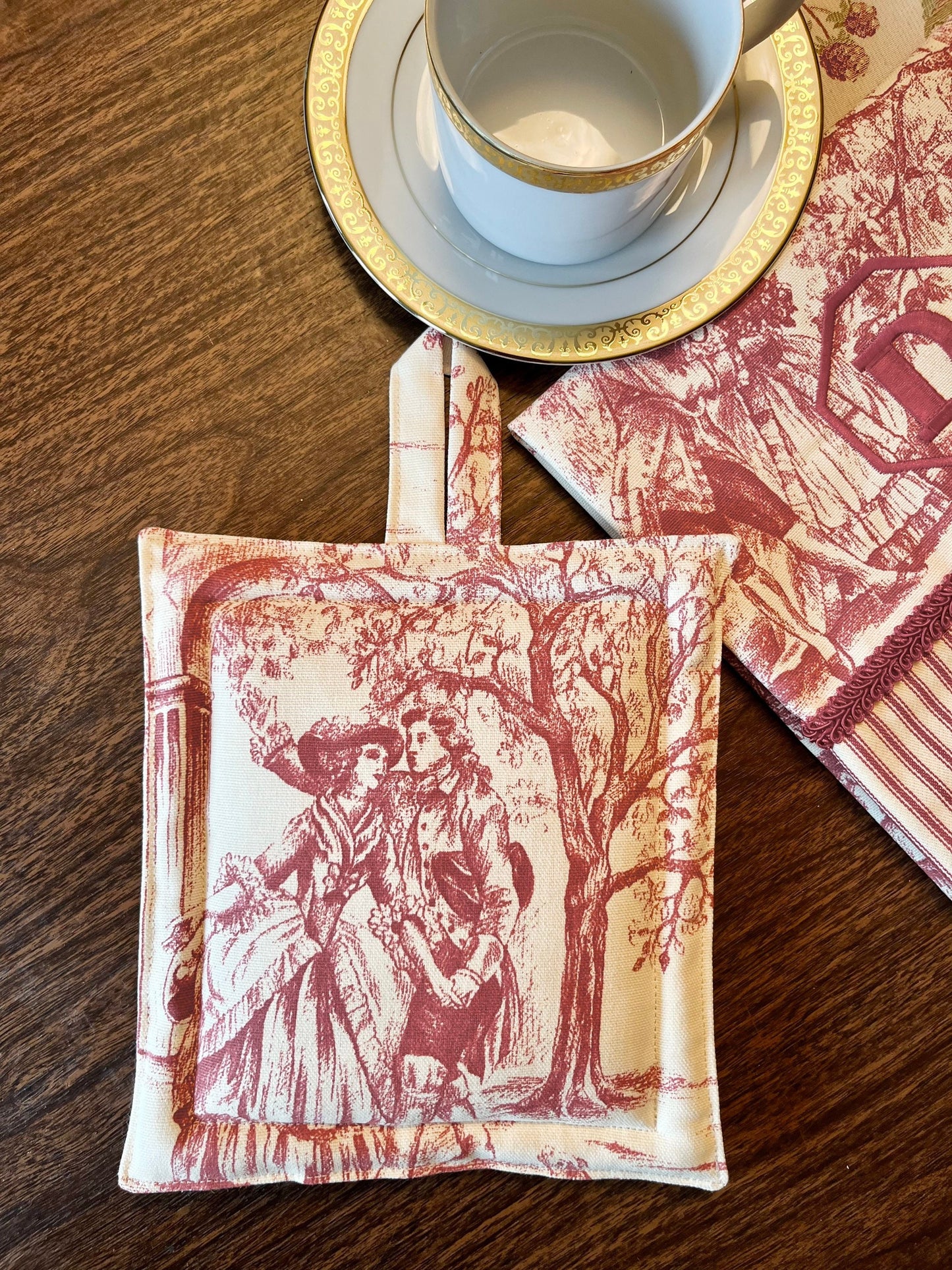 Stof Festin Red Toile Potholder