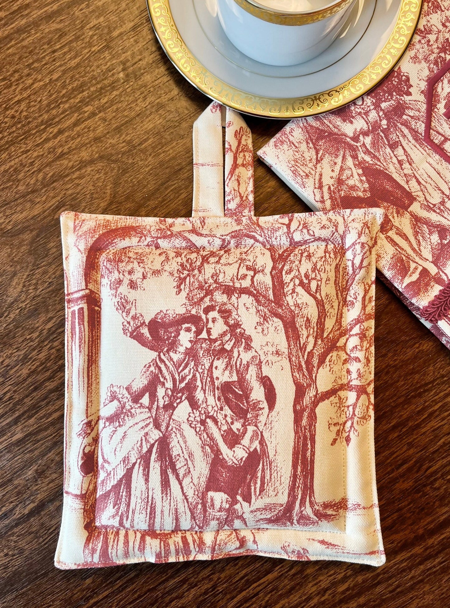 Stof Festin Red Toile Potholder