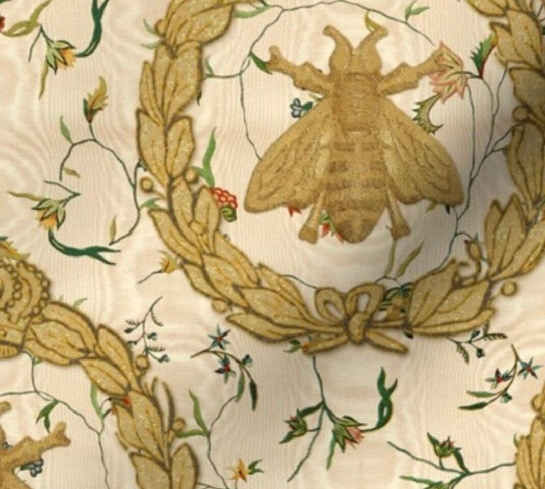 French Queen Bee Pillow Cover with Trim