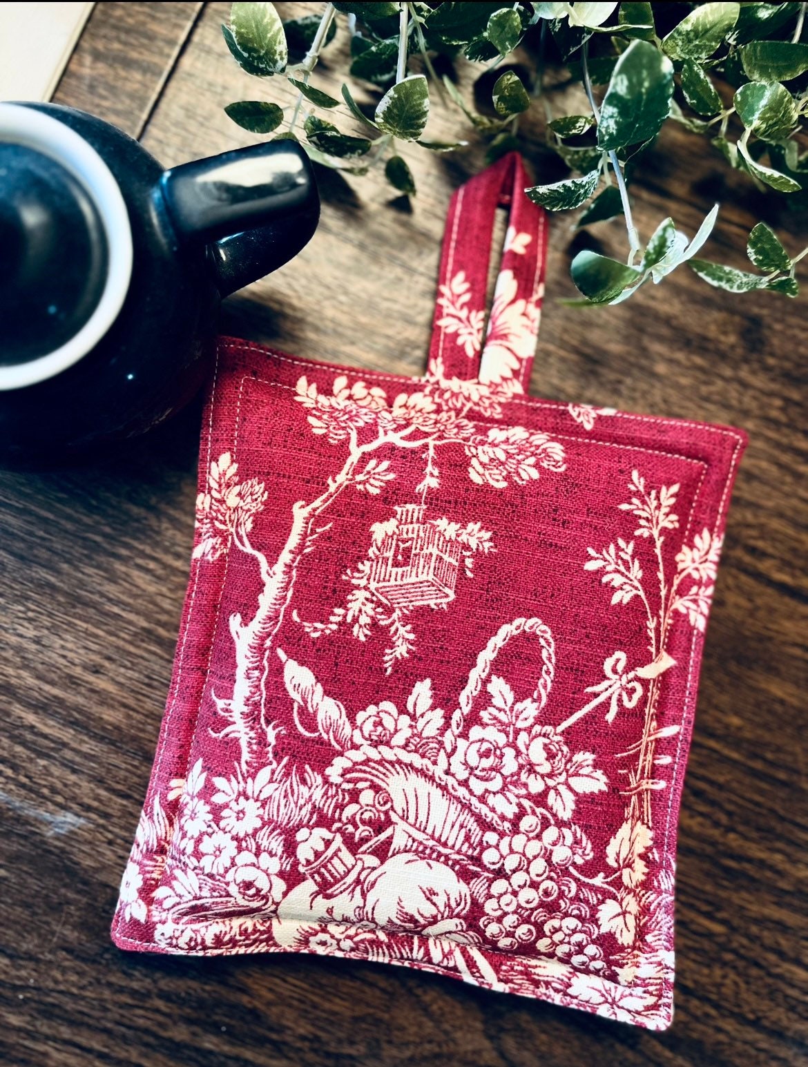 Waverly Red Floral Tea Towel