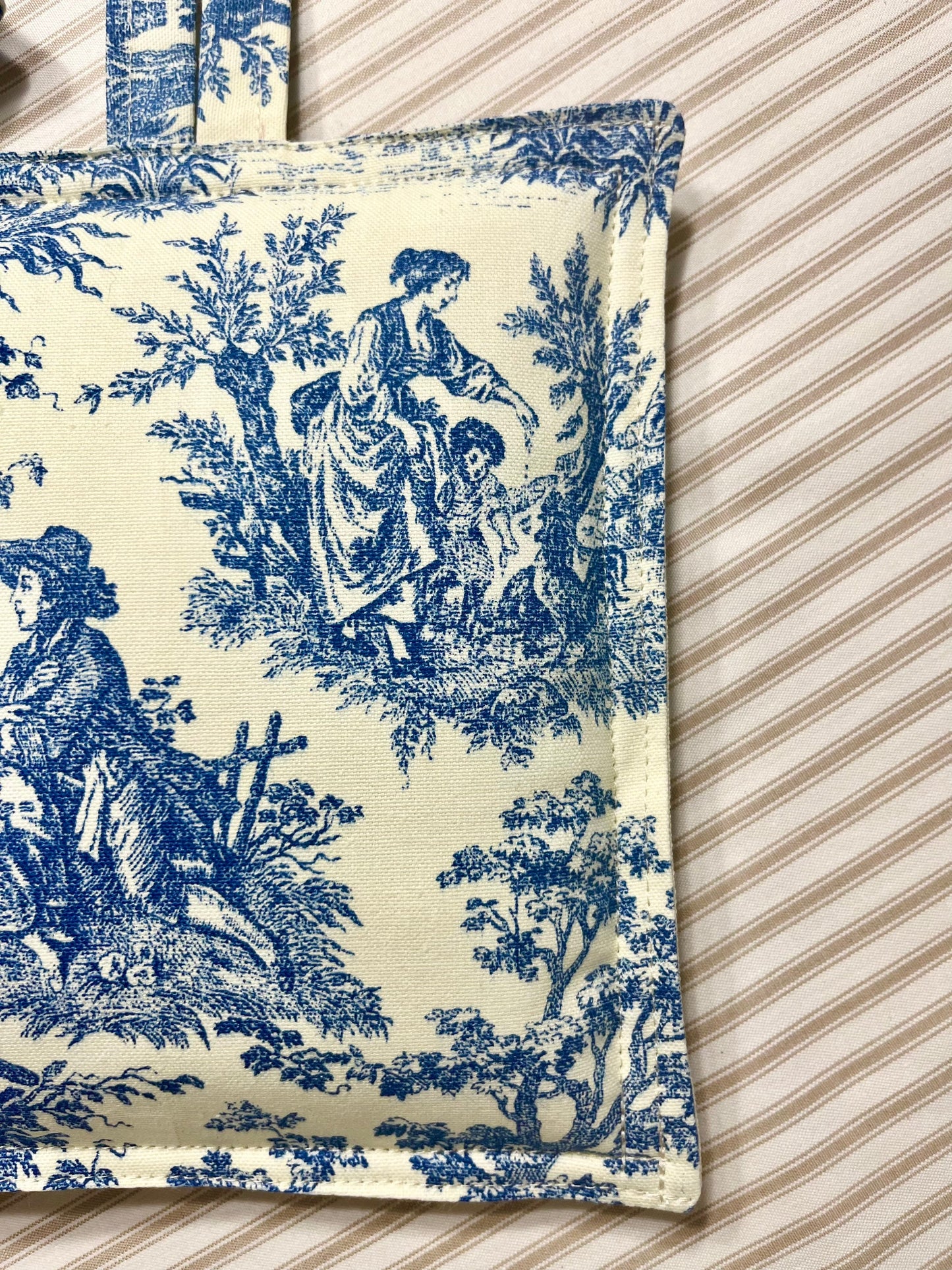 Blue Cream Toile Potholder